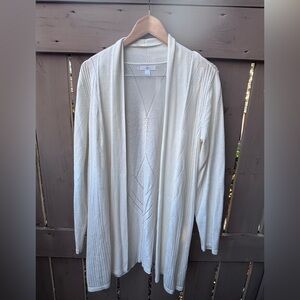 White Open Front Cardigan